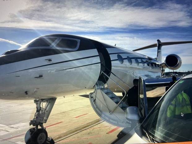 Private jet on the tarmac